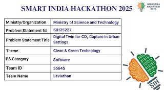 SIH25222 : Digital Twin for CO₂ Capture in Urban Settings