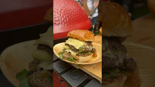 Cooking 150 burgers on the karbon steel from kamado joe