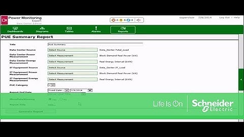 Configuring and Generating a Power Usage Effectiveness Report in PME | Schneider Electric Support