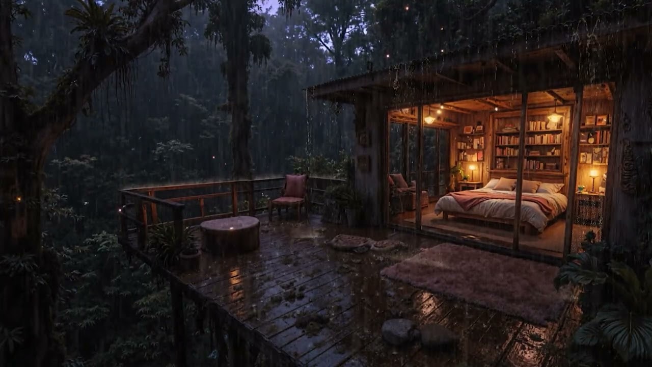Soothing Rainfall at a Cozy Cabin in the Woods 🌧🏡 | 8 Hours Deep Sleep Sounds (4K)