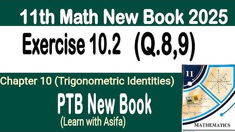 Class 11th Math New Book Exercise 10.2 Q8,9-Exercise 10.2 Q8,9 Maths 11 class Math New Book E.X 10.2