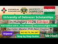 Free Study in Hungary 2026 || UD University Scholarships || BS, MS and PhD || No IELTS