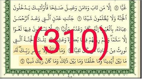 سورة مريم رقم الصفحة 310 مجود بصوت القارئ الشيخ أيمن سويد حفظه الله