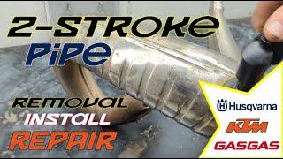 2022 TE300i: 2-Stroke Pipe Removal, Install, &amp; Dent Repair