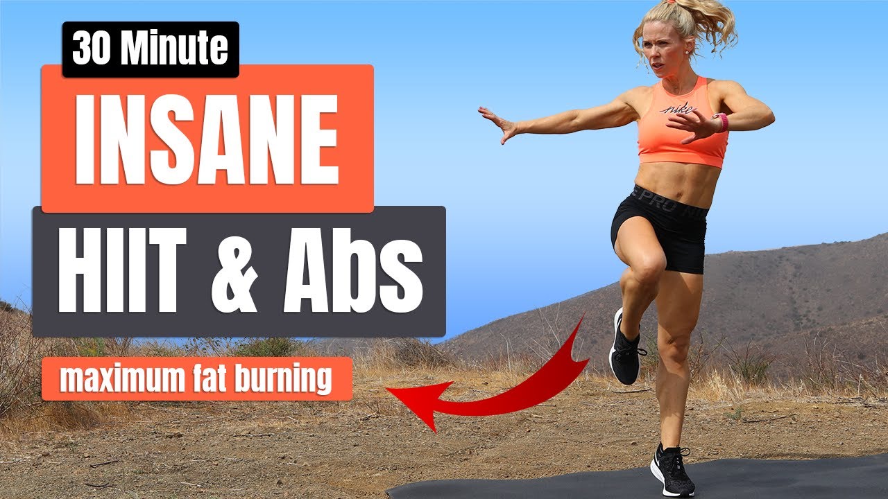 30 Minute INSANE HIIT And Abs [High Impact Advanced!] | No Equipment ...