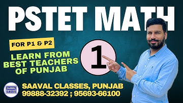 DAY-1 Math PSTET For Paper-1 ETT & Paper-2 Sci. Math | SAAVAL CLASSES || 99888-32392