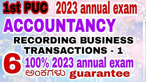 1st puc ACCOUNTANCY | section - C | 6 marks problem 2023 annual #1stpucaccountancymodelquestionpaper