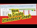 How To Create Attendance Sheet In MS EXCEL @BaljeetAcharya23