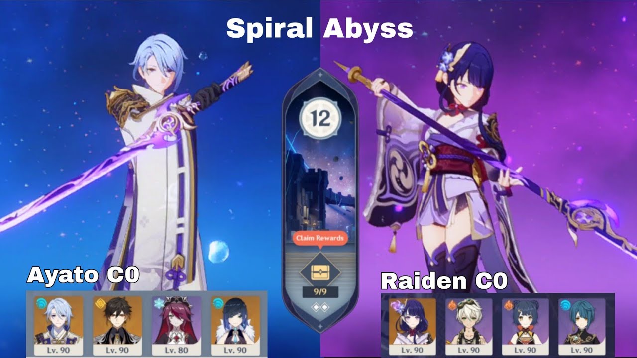 Ayato Freeze & Raiden National | Spiral Abyss 3.5 Floor 12-9Stars ...