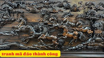 Tác phẩm Tranh Mã Đáo Thành Công gỗ Mun Hoa Lào đục tay siêu vip ( đồ gỗ đồng kỵ mạnh kha )