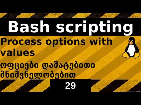 Bash სკრიპტინგი. დამატებითი მნიშვნელობის პარამეტრების დამუშავება