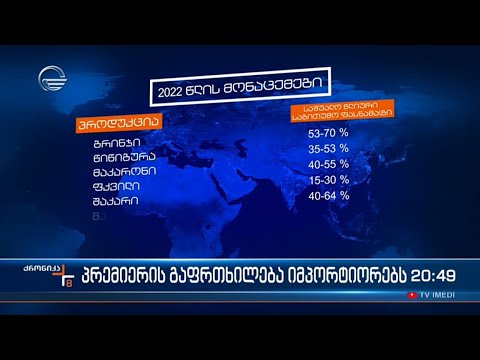 პრემიერის გაფრთხილება იმპორტიორებს - სურსათზე ფასებმა უნდა დაიკლოს