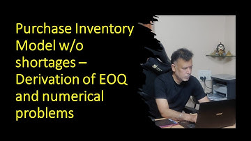 2 - Purchase Inventory Model Without Shortages - #MadhavanSV