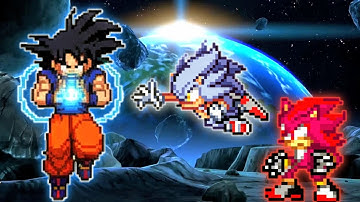 Manga Goku MUI OP VS Sonic Chaos V4 JVL OP(All Form) & Multiverse Sonic OP(AF) in Jump Force Mugen