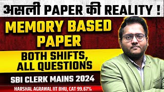 SBI CLERK Mains 2024 Memory Based Paper Quant Both Shifts | SBI CLERK Mains Memory Based Paper