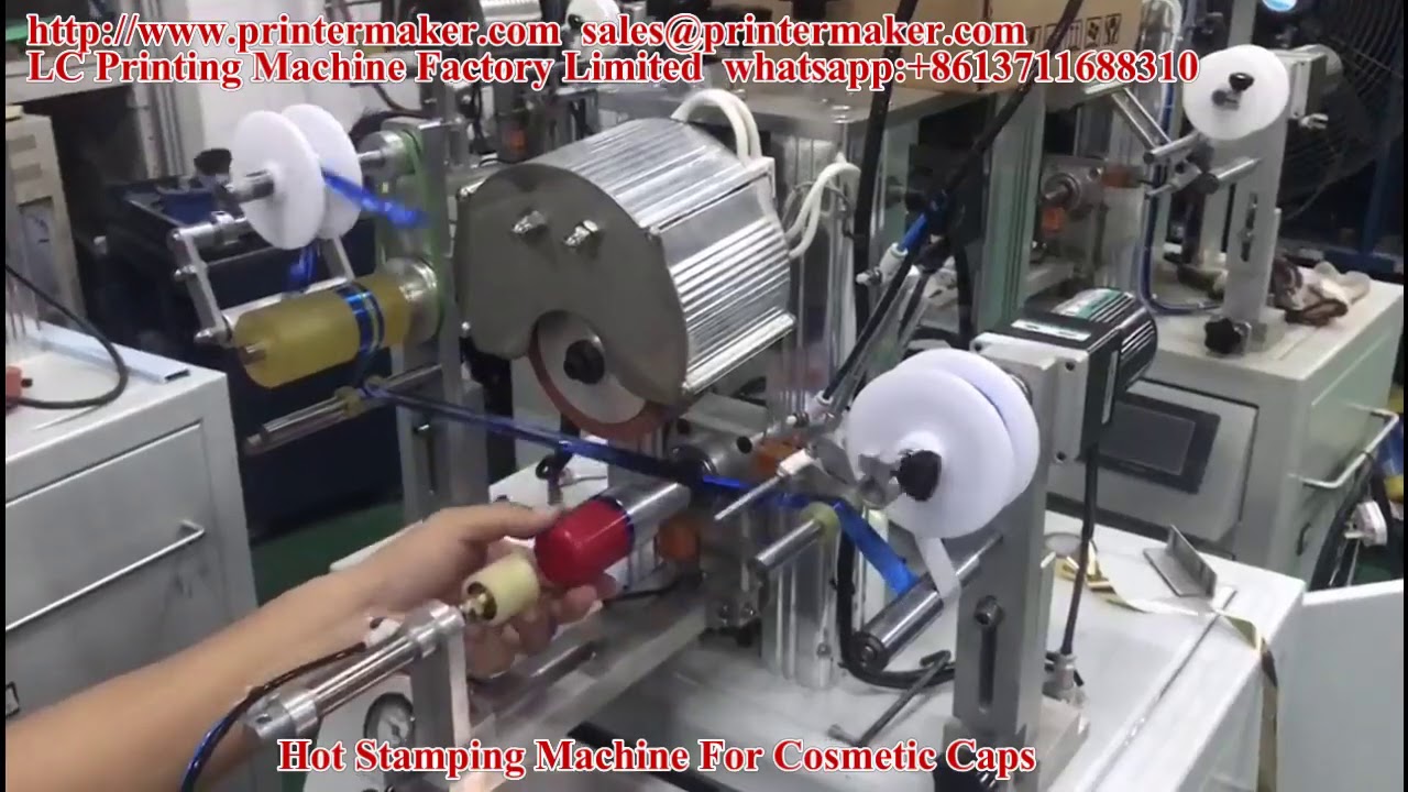 hot stamping machine for cosmetic caps YouTube