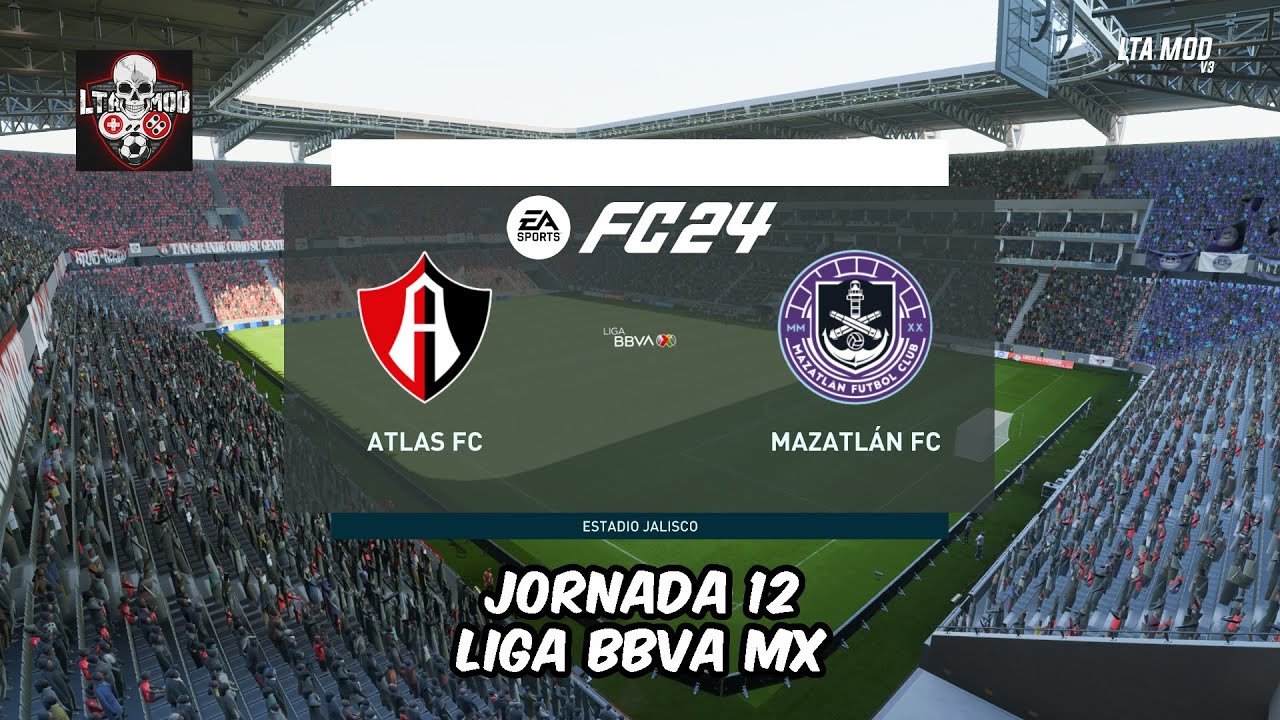 ATLAS VS MAZATLÁN JORNADA 12 LIGA BBVA MX SIMULACIÓN LTA MOD FC 24 ...