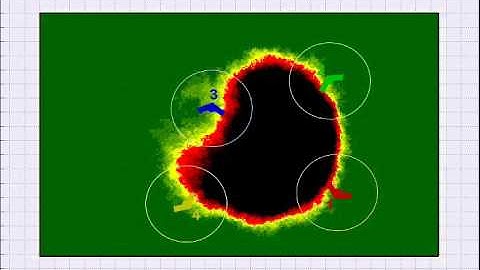 Wildfire Monitoring with Multiple UAVs Simulation Short