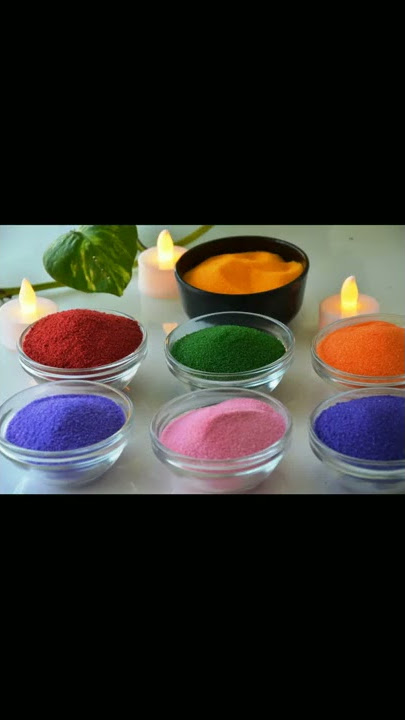 How to make rangoli colors at home, DIY Rangoli colors using rice flour  and salt