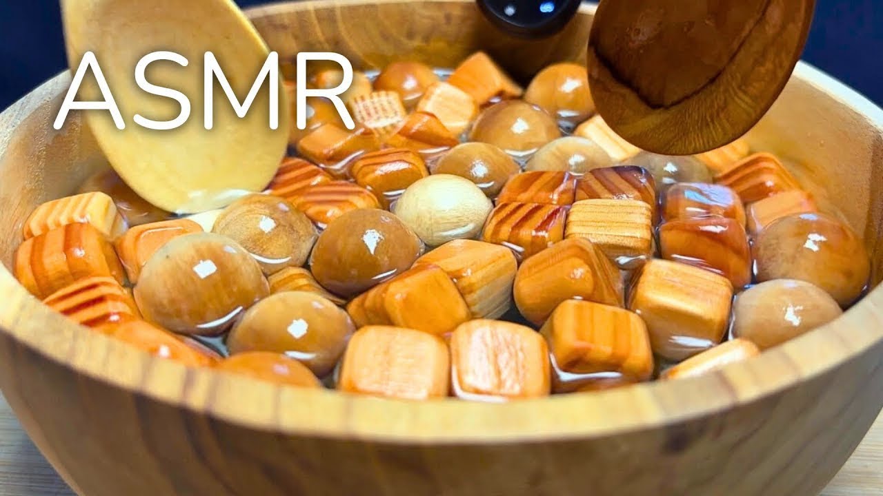 Ultra Satisfying ASMR Wooden Taps + Ice Water Before