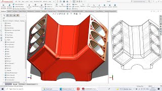 Famous Auto V6 Engine Block SolidWorks-Step By Step Profile