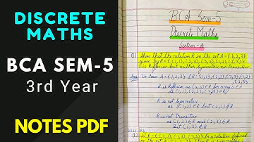 Discrete Maths BCA 5th Semester 5 | Discrete Mathematical Structure | BCA 5 sem notes |pu pdf Panjab