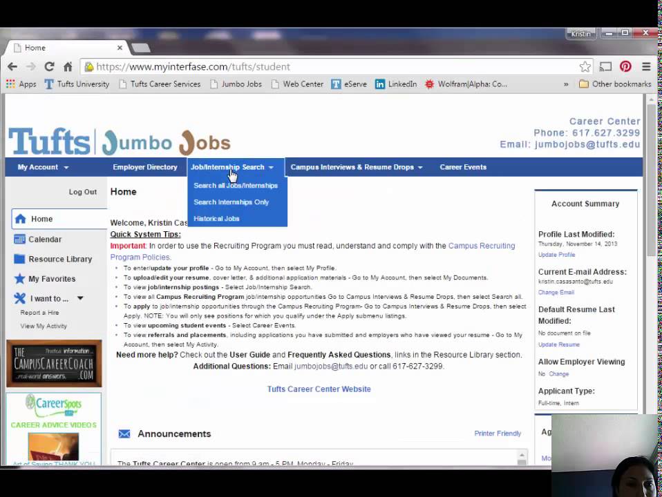 Tufts Paid Internships Funding YouTube