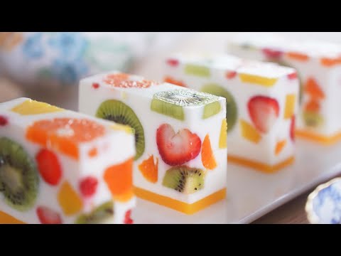 No-Gelatin  No-Egg          Easy Recipe  Agar Jelly Fruit Cake Recipe