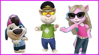 🍬❤️ 😁 My Talking Tom & Angela & Hank - Captain's cap, Flamingo hat, Lucky cat eyes screenshot 4