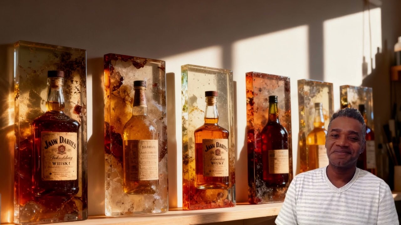 0107 pedraanddesign MAIS UMA RESERVA DE CRIAÇÃO DA GARRAFA INTEIRA E CHEIA DENTRO DA PLACA DE RESINA