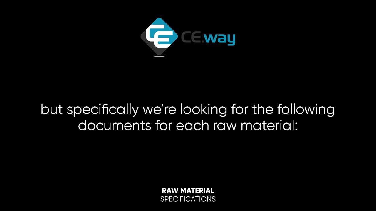 Raw material specification requirements for cosmetic products [CE.way