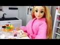 🎀 BARBIE PRINCESS BEDROOM 🎀 CINDERELLA RAPUNZEL MORNING ROUTINE BATHROOM 🎀 BARBIE DOLL HOUSE
