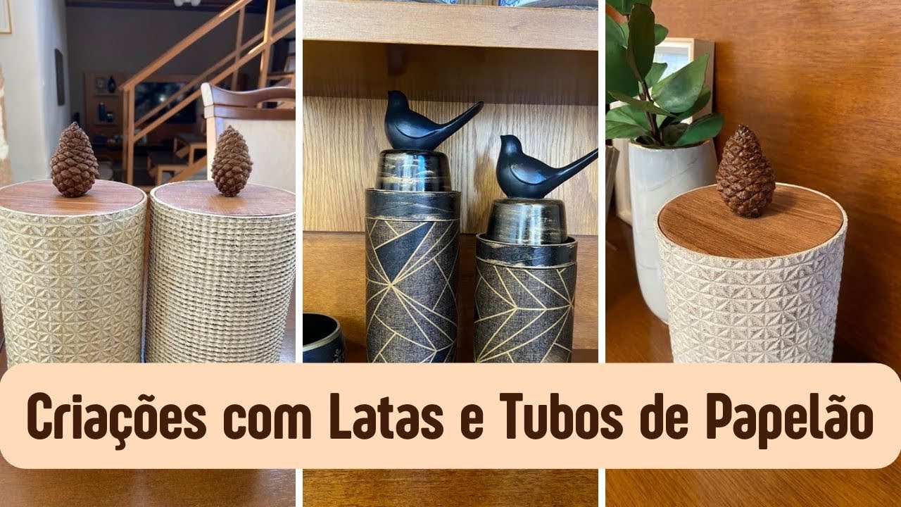 SURPREENDENTE! 😱VEJA COMO CRIEI PEÇAS DECORATIVAS COM LATAS E PAPELÃO!