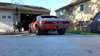 Bad ass 1967 camaro with Big Block Chevy 468 start up With lumpy cam backing out of the garage