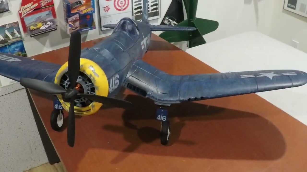 Hookll F4U Corsair 1.2m Kit Overview and Maiden Flight - YouTube