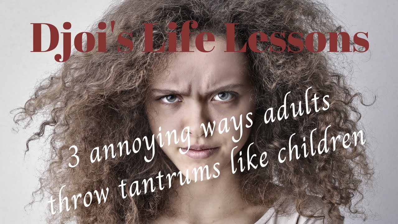 Djoi's Life Lessons 3 way adults throw tantrums like children (you