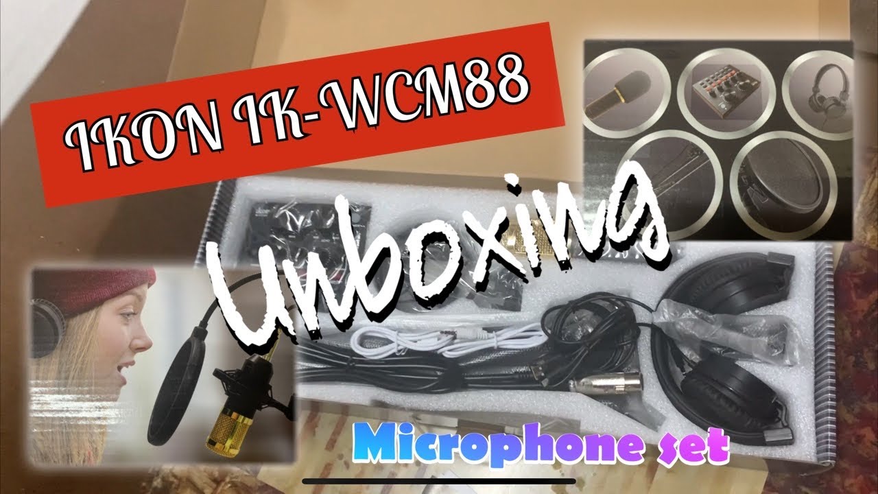 Unboxing IKON IkWCM88 live recording condenser microphone set YouTube
