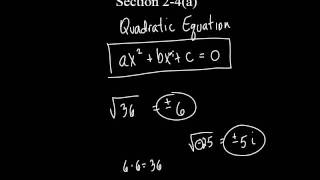 1 Sec  2 4a Quadratic Equations