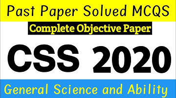 CSS 2020 General Science and Ability (GSA) Past Paper Solved MCQS