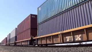 UP Stack Train 6655 is going Eastbound  through McClellan in CA were the train meet was held