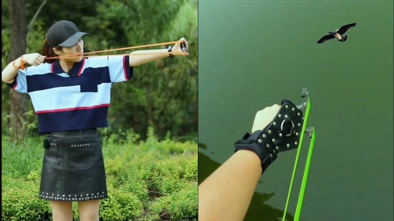 wow amazing girl use slingshot like pro,slingshot skill,slingshot shooting part 16 YouTube