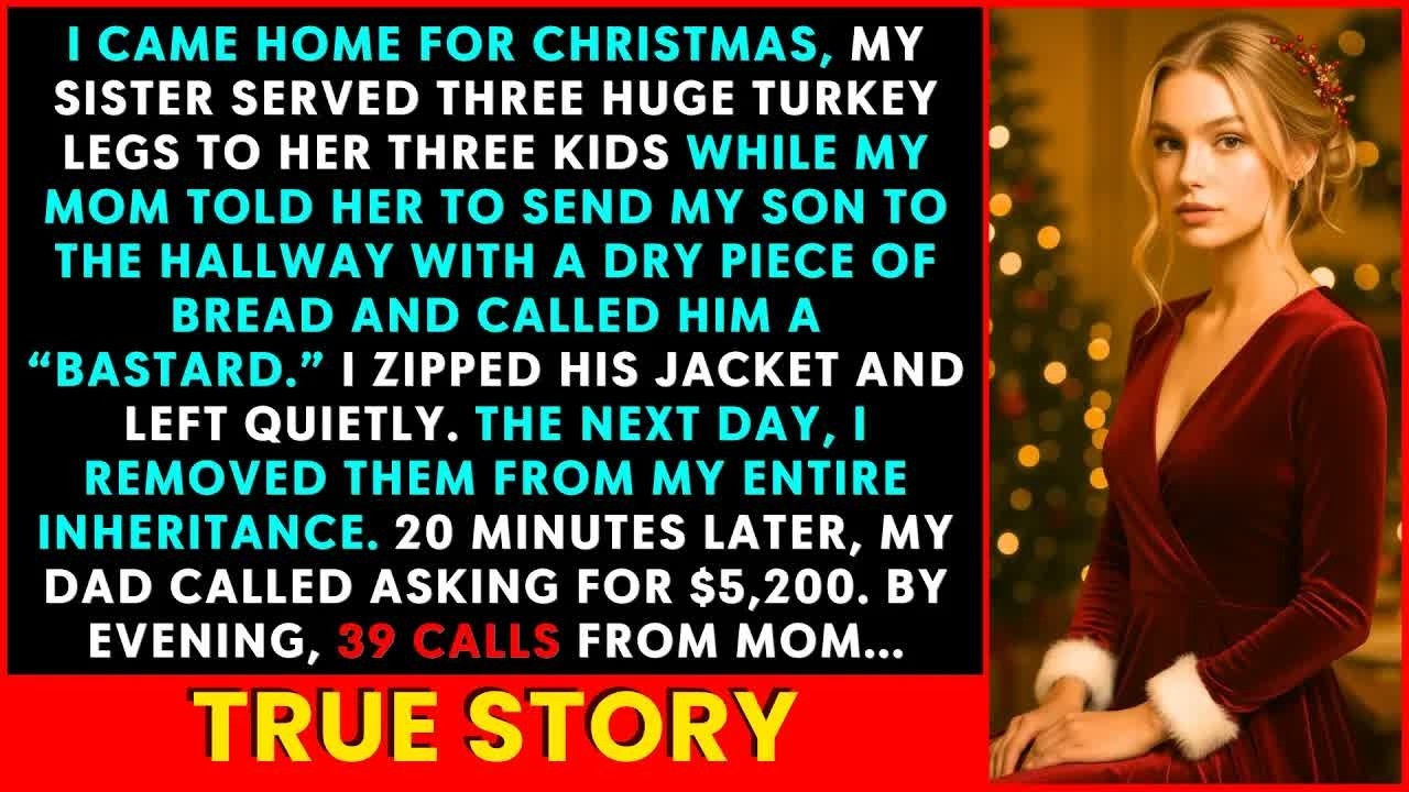 I Came Home for Christmas, My Sister Gave Her 3 Kids Turkey Legs; My Son Got Dry Bread in Hallway