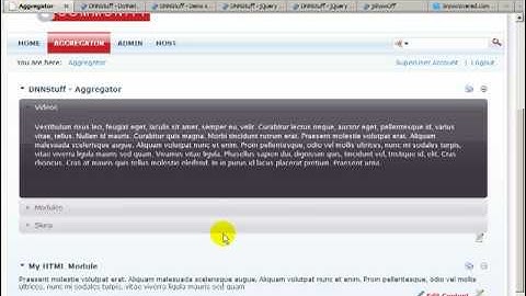 DotNetNuke Tutorial, More of Aggregator module by DNNStuff - Video #101