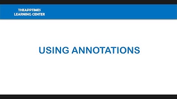 Using Annotations in Analytics