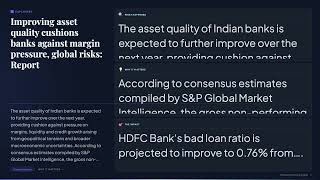 Improving asset quality cushions banks against margin pressure, global risks: Re | Market News