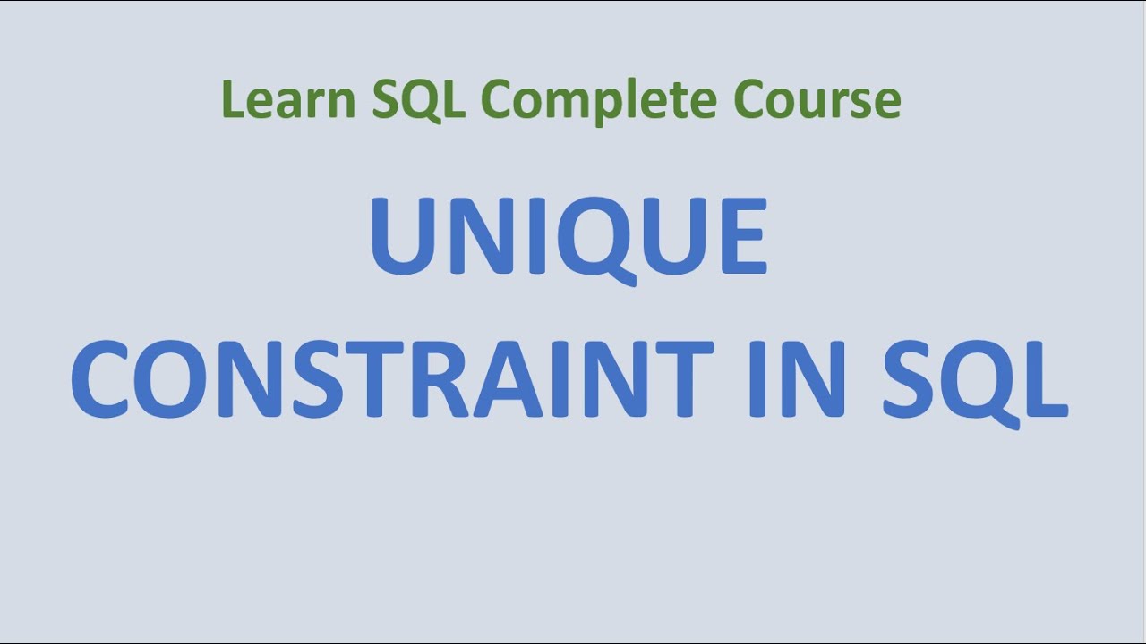 Add unique. Default constraints. Constraint SQL.