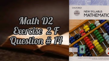Mathematics book (D2)| 7th addition|Exercise 2F |Q#14|Mathematics at Home| In urdu