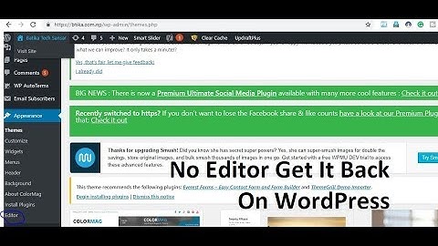 No Editor Option on Appearance Wordpress - Enable Editor On WordPress
