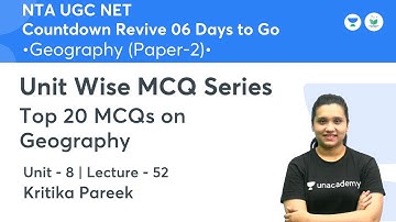 Top 20 MCQs on  Geography  | NTA UGC NET JRF 2021 | by Kritika Pareek