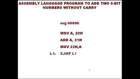 Assembly Language Program for 8051 Single byte addition with carry Simulation in KEIL IDE (0.9)